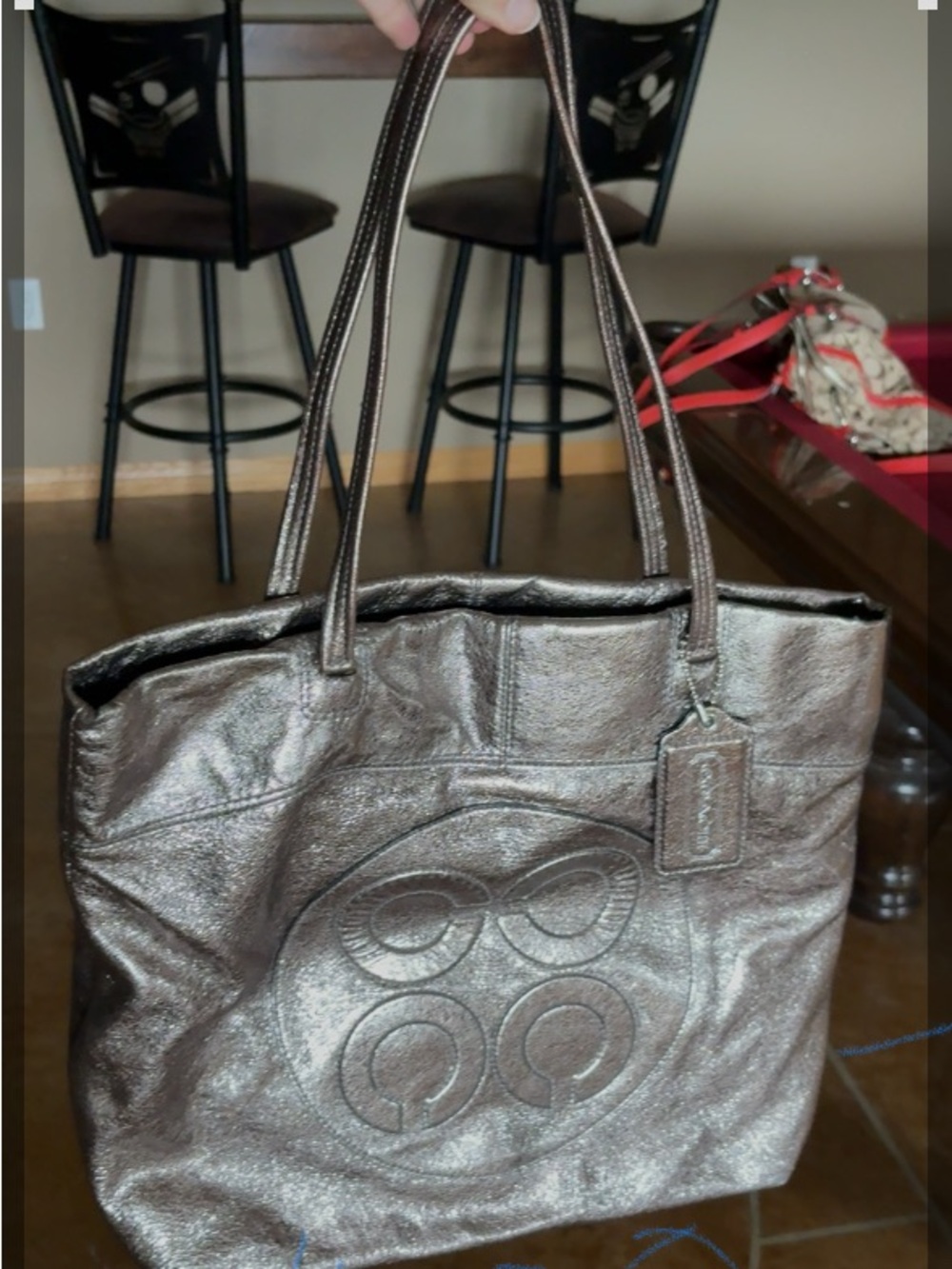 Coach Laura Metallic Bronze Leather Tote Bag
